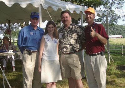 Sterling Supervisor Eugene Delgaudio stands enthusiastically with Bruce Tulloch (R- Potomac), Steve Snow (R- Dulles) and Lori Waters (R-Broad Run) Republican candidates for Supervisor.