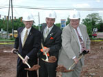 Delegate Richard Black, Member of the House of Delegates Committee on
Transportation and Supervisor Eugene Delgaudio and Commonwealth
Transportation Board (CTB) member Hobie Mitchel shovel the first dirt at
the groundbreaking of the Church Road and Route 28 intersection which
will cut travel time to just minutes.